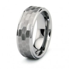 Hammered Tungsten Wedding Band